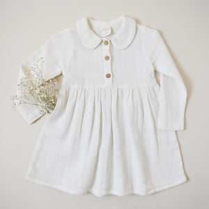 Organic Cotton - Classic Snowy Dress - Muslin Fabric