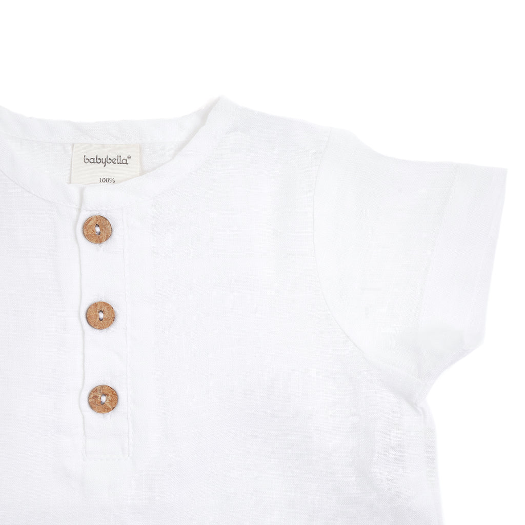 Pure linen Baby White Shirt -Shell Collection