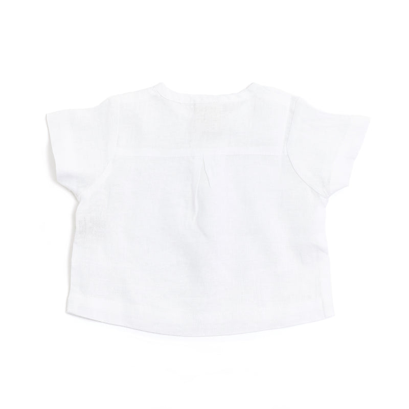 Pure linen Baby White Shirt -Shell Collection