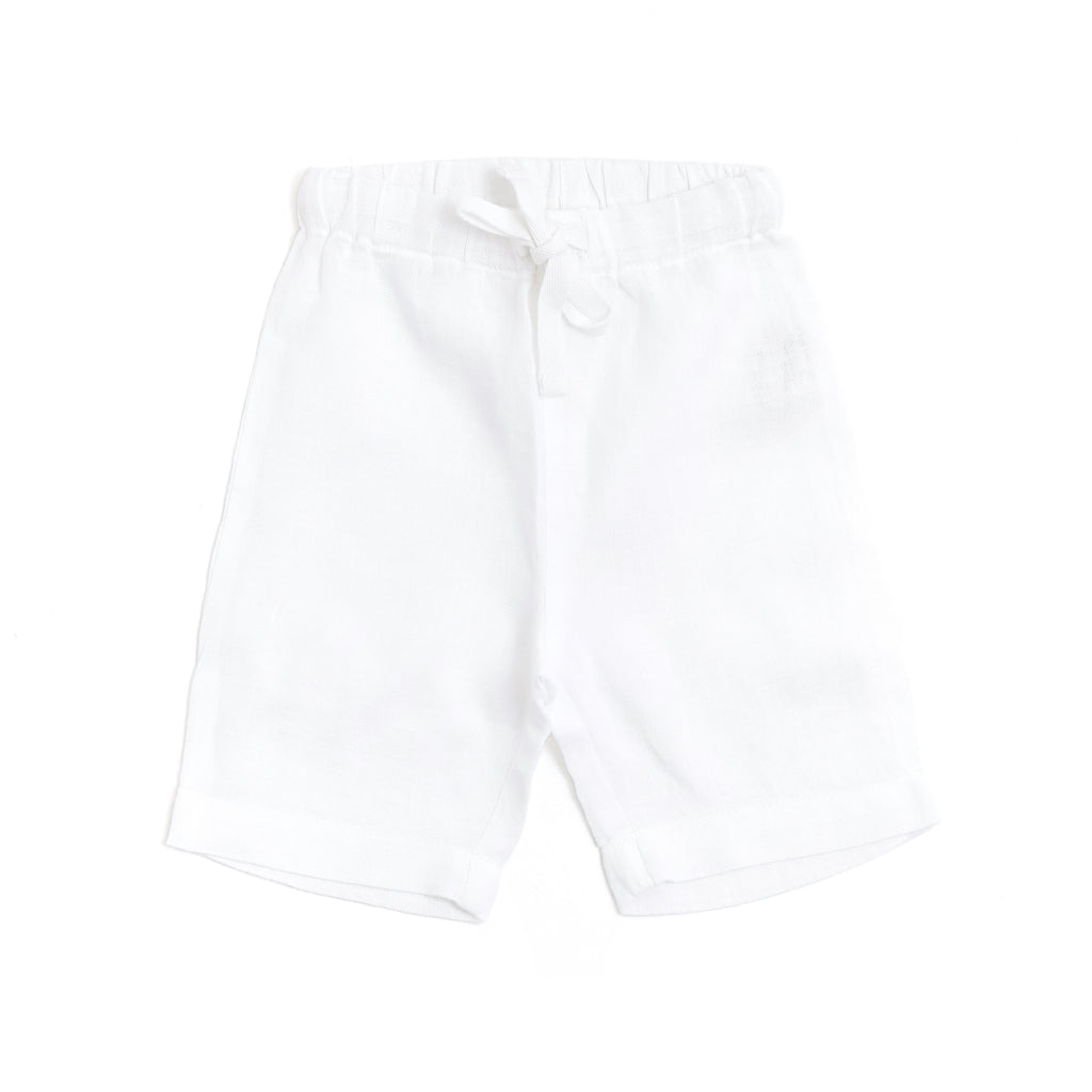 Pure Linen Baby White Short - Shell Collection