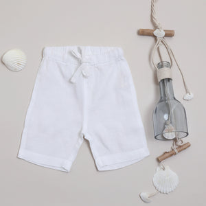 Pure Linen Baby White Short - Shell Collection