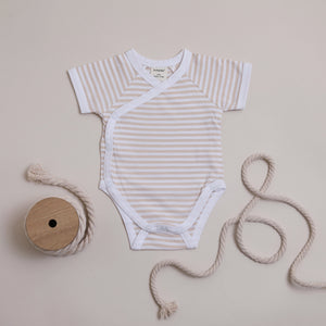 Organic Cotton Baby- Bodysuit Kimono- Striped Collection