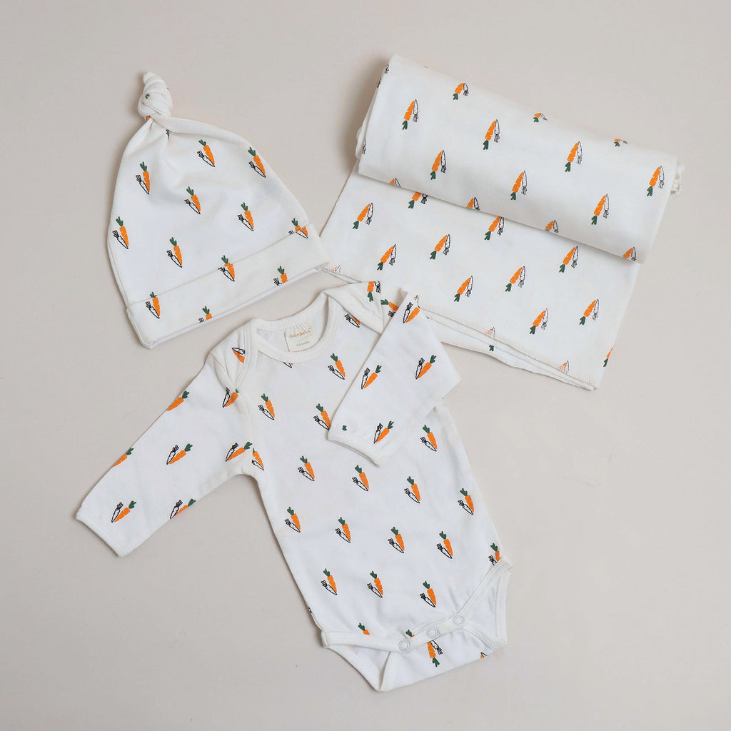 Organic Cotton - Newborn Welcome Set - Carrot Collection