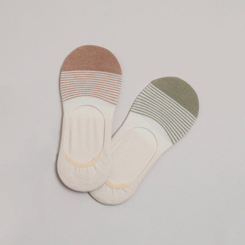 Organic Cotton Ankle Socks - Brown & Green Colors