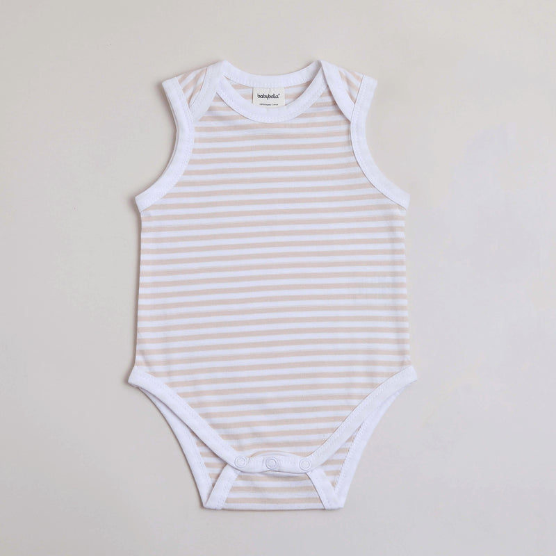 Organic Cotton Baby -Bodysuit Sleeveless -Striped Collection