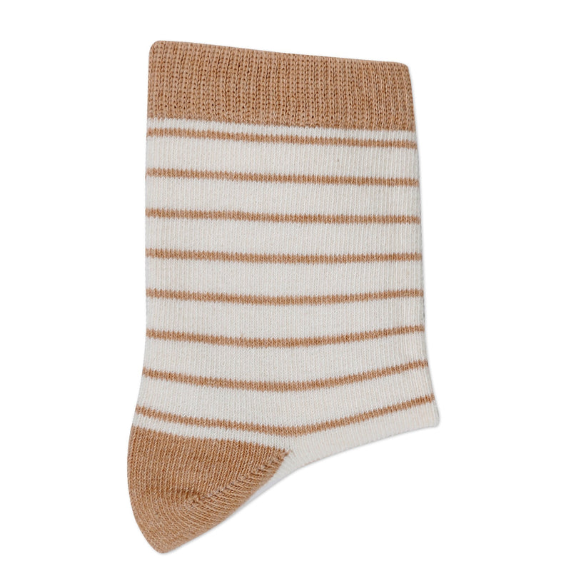 Striped Organic Cotton Brown - Baby Socks